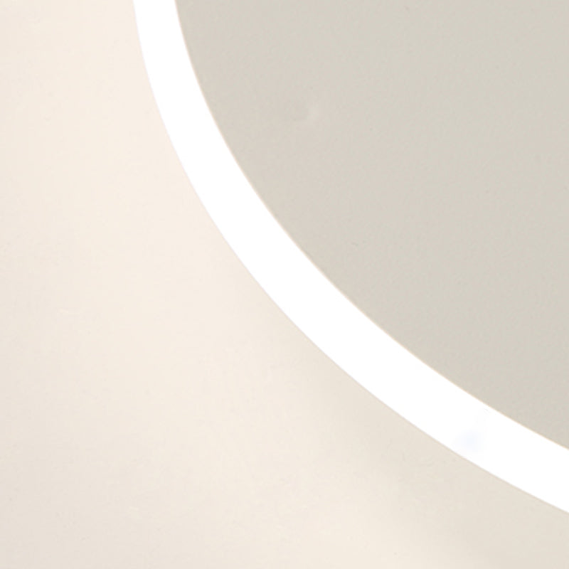 Plafoniera moderna artistica a LED in ferro laccato circolare con montaggio ad incasso con paralume in acrilico