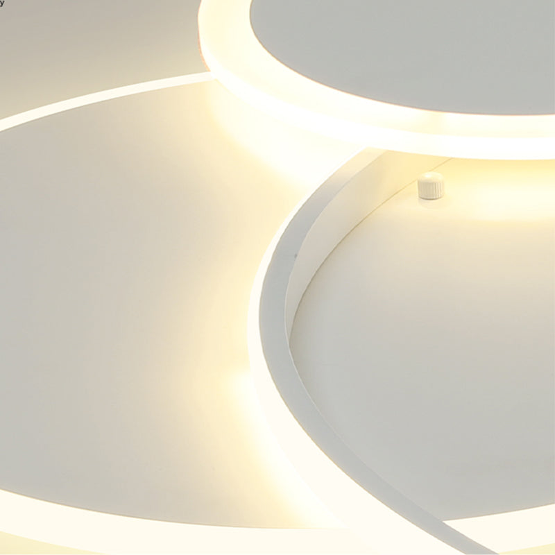 Plafonnier circulaire en fer forgé à montage encastré à LED de simplicité moderne avec abat-jour en acrylique