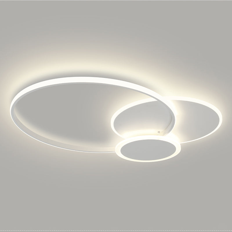 Modern Simplicity LED Flush Mount Wrought Iron Circular Ceiling Fixture with Acrylic Shade