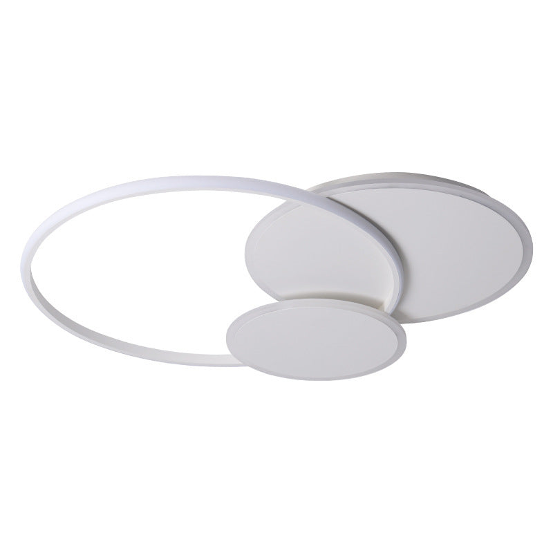 Modern Simplicity LED Flush Mount Wrought Iron Circular Ceiling Fixture with Acrylic Shade