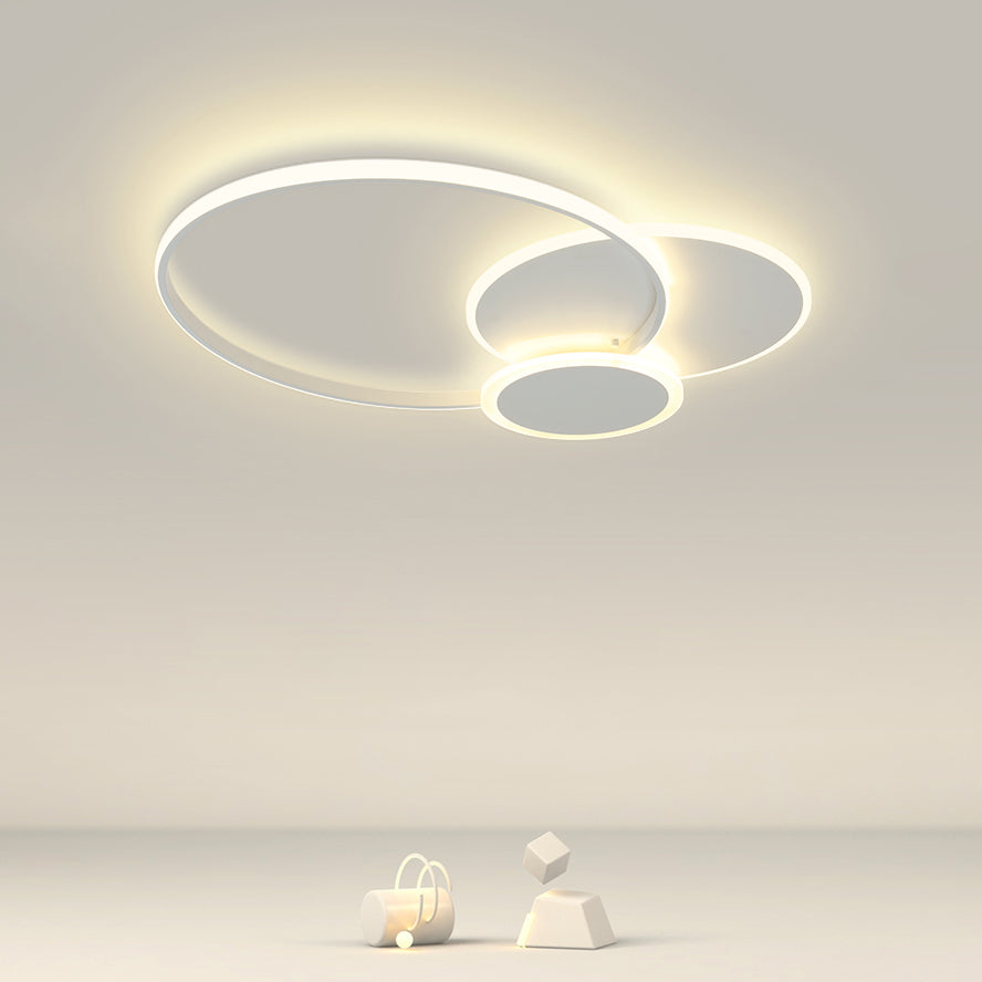 Modern Simplicity LED Flush Mount Wrought Iron Circular Ceiling Fixture with Acrylic Shade