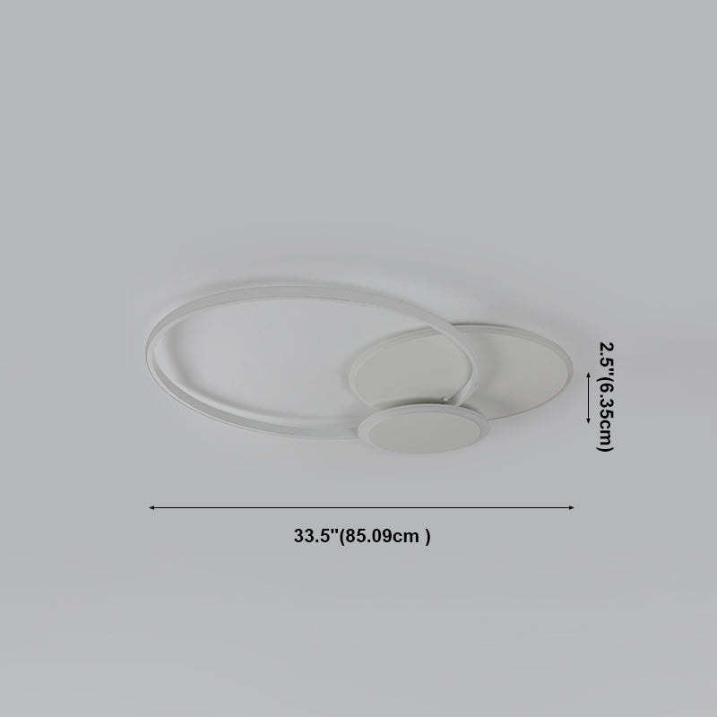 Modern Simplicity LED Flush Mount Wrought Iron Circular Ceiling Fixture with Acrylic Shade