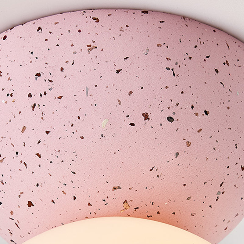 Modern Nordic Macaron Flush Mount Marble Globe Ceiling Light with Frosted Glass Shade