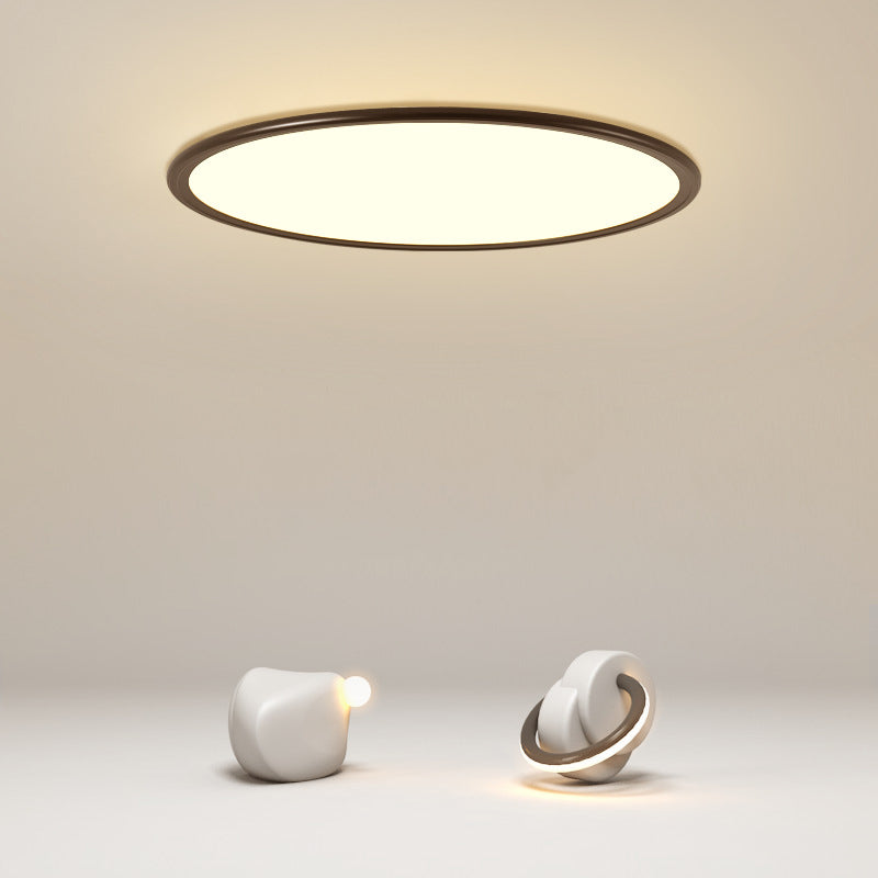 Modern Simplicity LED Ceiling Light Lacquered Aluminium Circular Flush Mount with Acrylic Shade