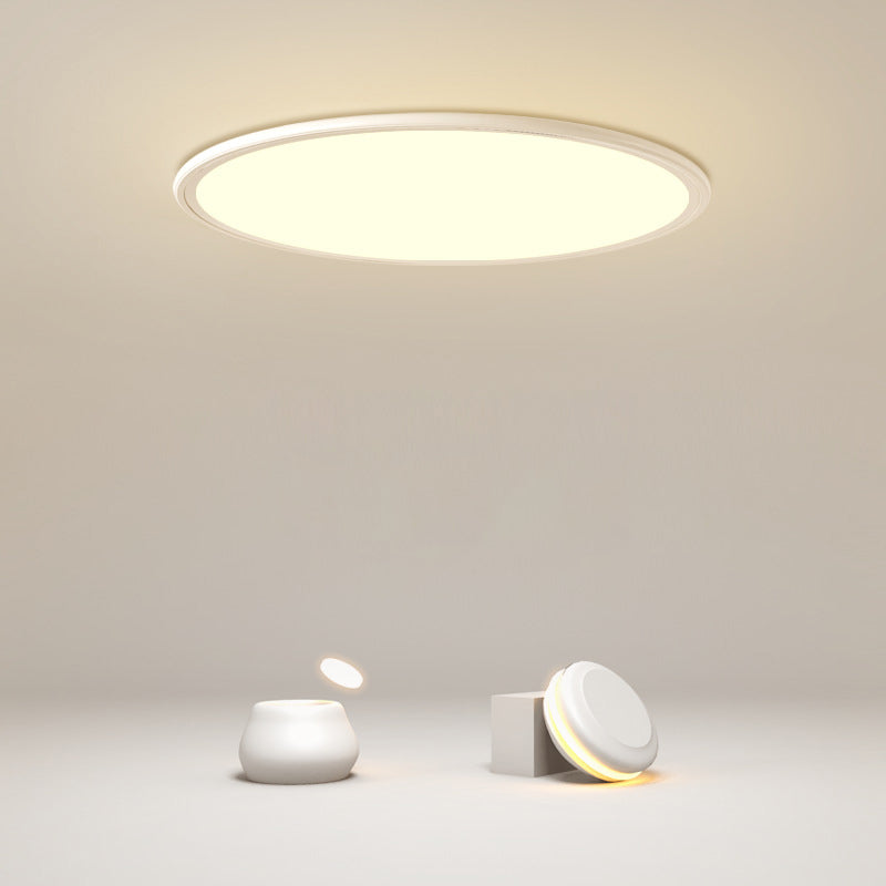 Modern Simplicity LED Ceiling Light Lacquered Aluminium Circular Flush Mount with Acrylic Shade