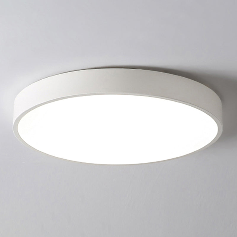 Plafonnier LED de forme ronde en fer moderne, 1 lumière, montage encastré pour chambre à coucher et étude
