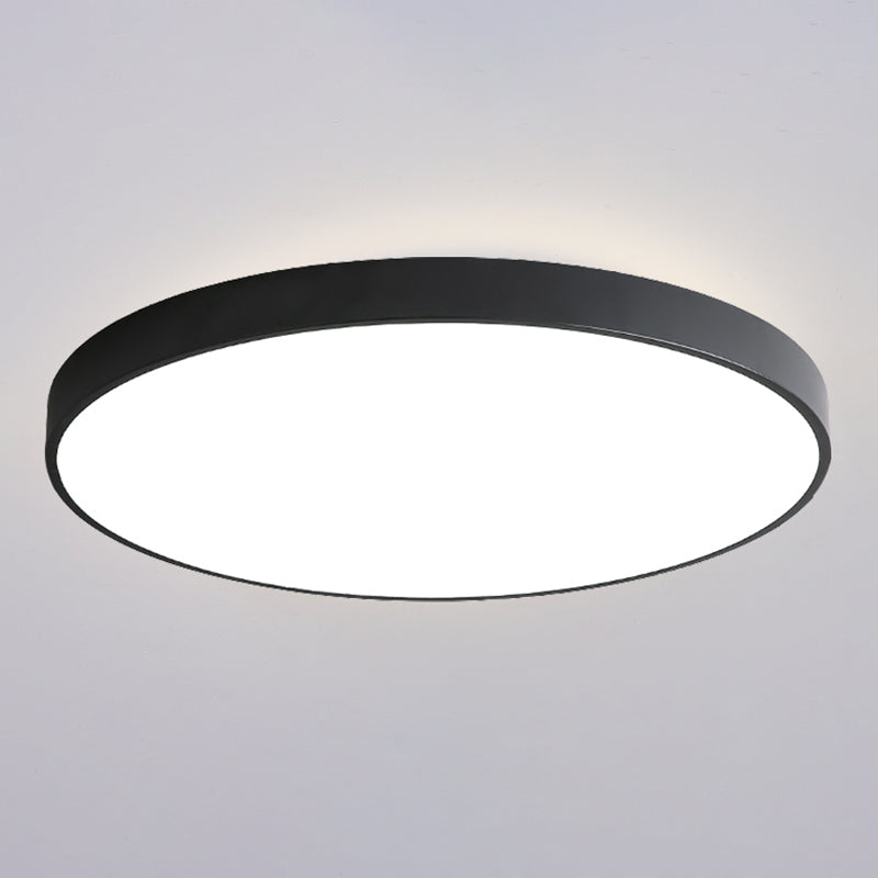 Plafonnier LED de forme ronde en fer moderne, 1 lumière, montage encastré pour chambre à coucher et étude