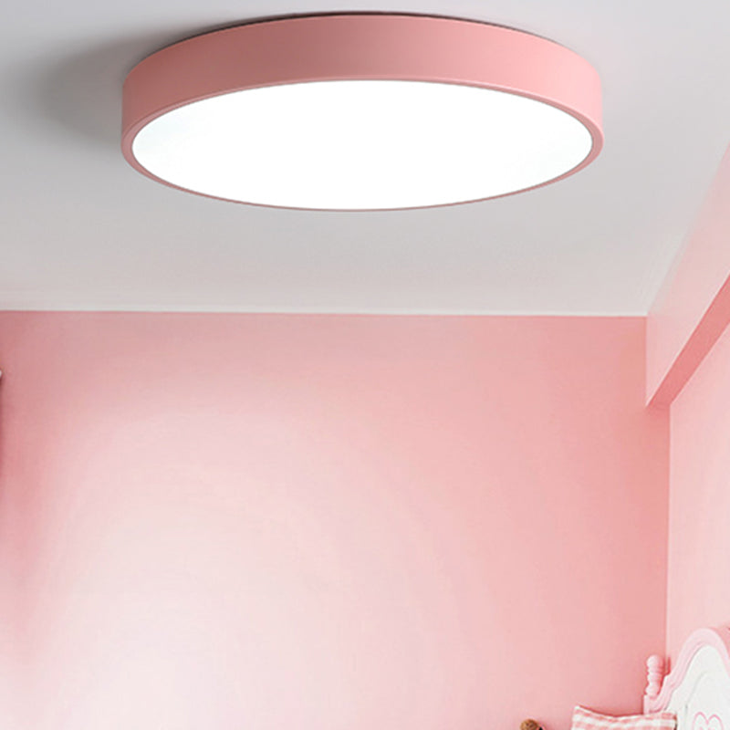 Plafonnier LED de forme ronde en fer moderne, 1 lumière, montage encastré pour chambre à coucher et étude