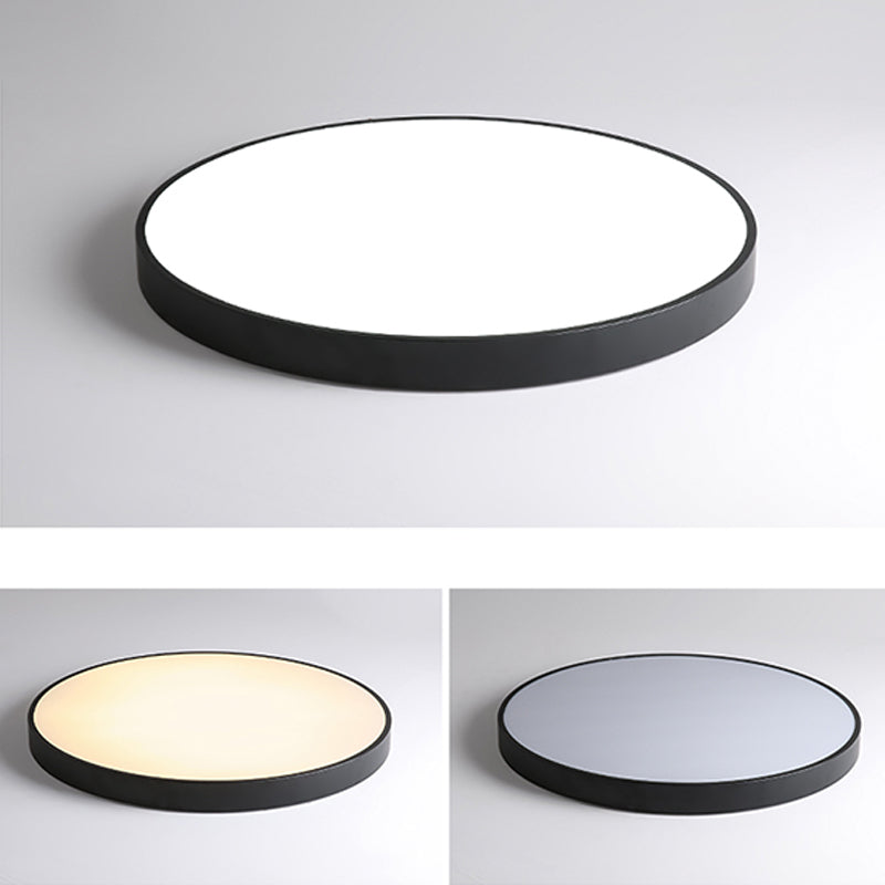 Plafonnier LED de forme ronde en fer moderne, 1 lumière, montage encastré pour chambre à coucher et étude