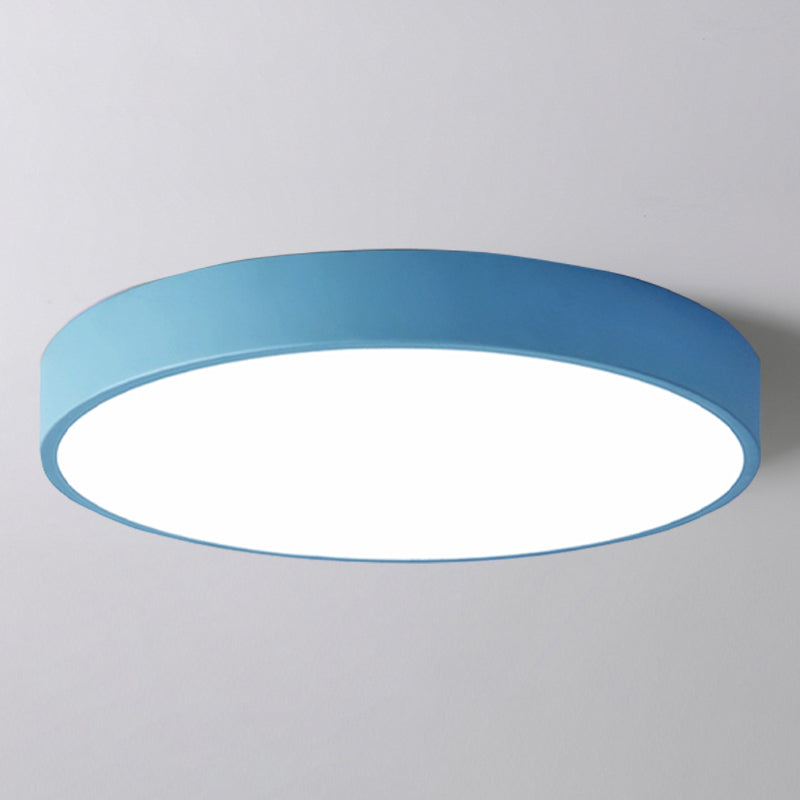 Plafonnier LED de forme ronde en fer moderne, 1 lumière, montage encastré pour chambre à coucher et étude