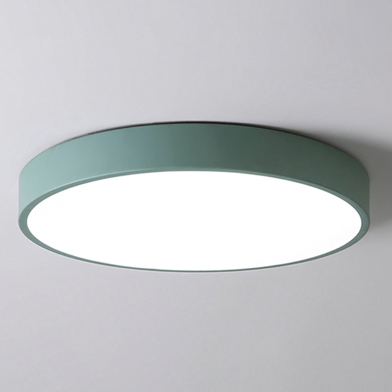 Plafonnier LED de forme ronde en fer moderne, 1 lumière, montage encastré pour chambre à coucher et étude