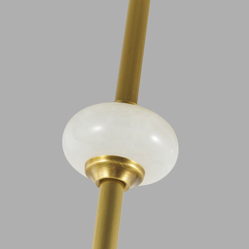 Modern Cylinder Island Lighting Fixtures Glass 3 Light Pendant Lights in Gold