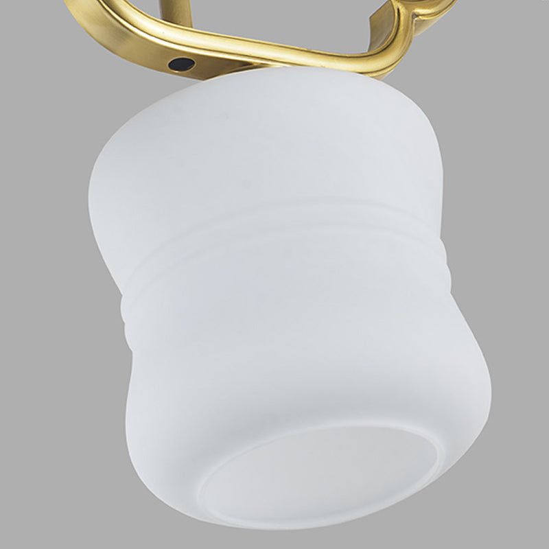 Moderne Zylinderinselbeleuchtung Glasglas 3 Lichthängerleuchten in Gold