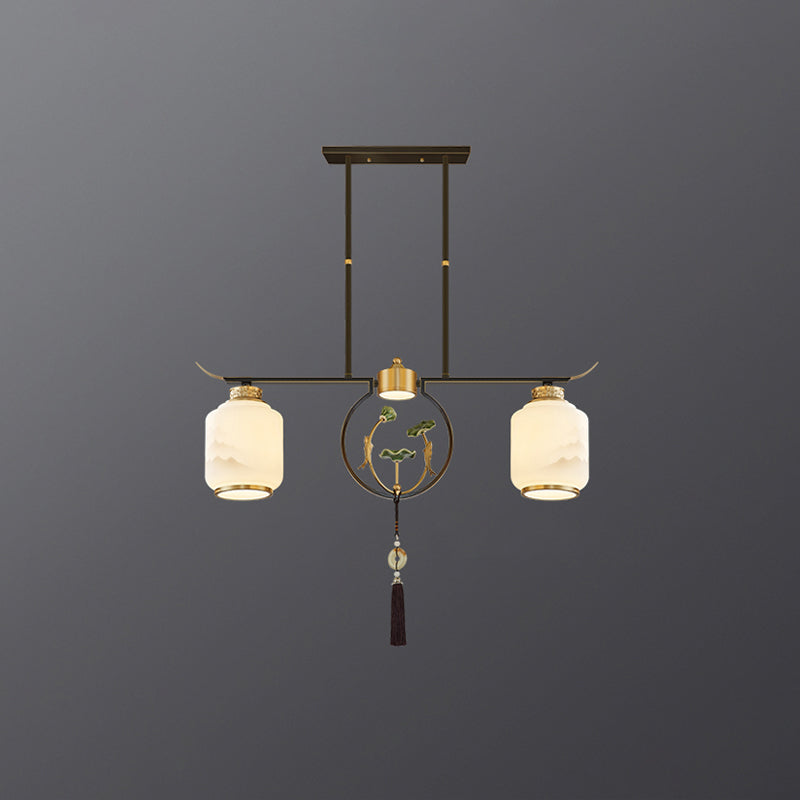 Cylinder Island Lighting Fixtures Contemporary Kitchen Island Lighting with Glass Shade