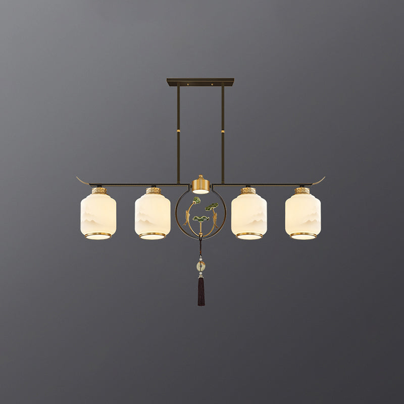 Cylinder Island Lighting Fixtures Contemporary Kitchen Island Lighting with Glass Shade