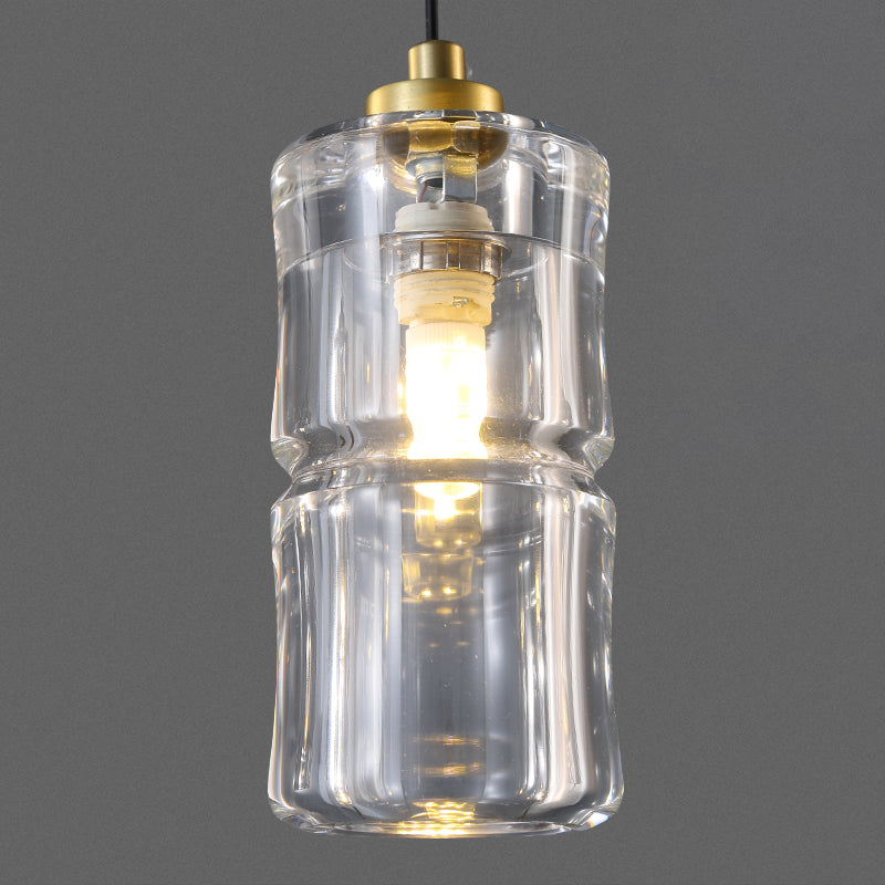 Accesorios de iluminación de la isla de cilindro iluminación de isla de cocina contemporánea con sombra de cristal