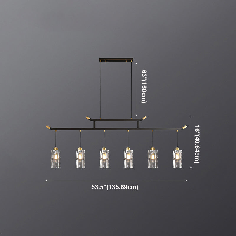 Zylinderinselbeleuchtung zeitgenössische Kücheninselbeleuchtung mit Kristallschatten