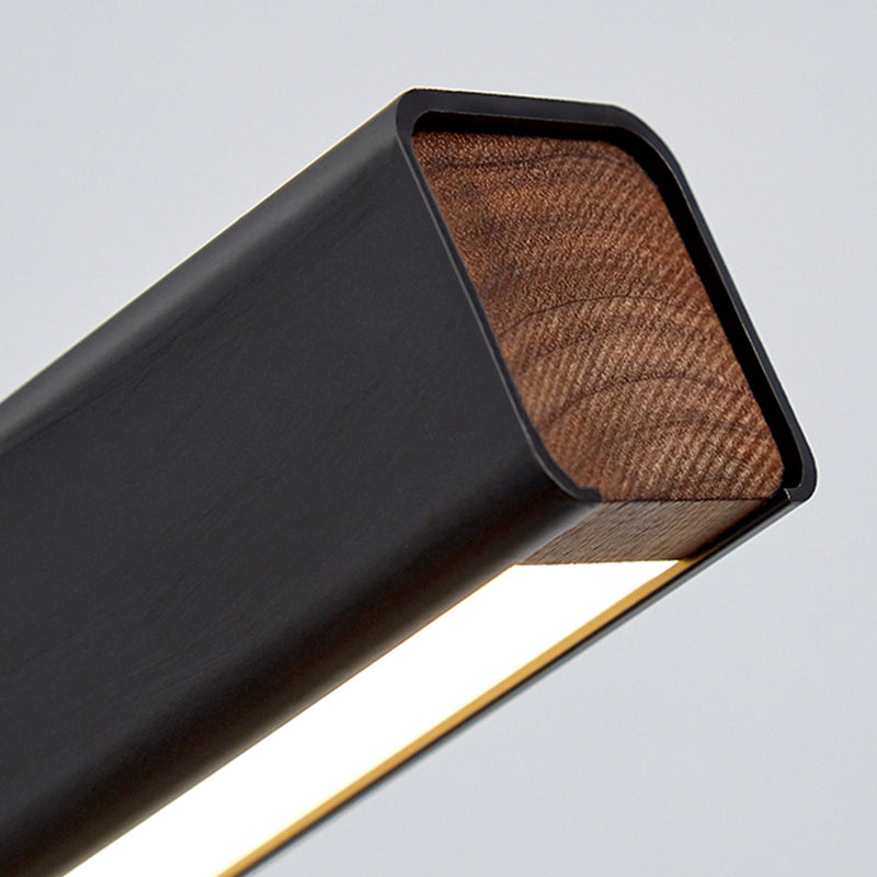 1 Light Linear Island Lighting Modernism Metal Pendant Light Fixture for Dining Room