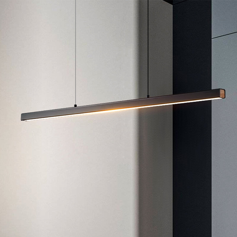 1 Light Linear Island Lighting Modernism Metal Pendant Light Fixture for Dining Room