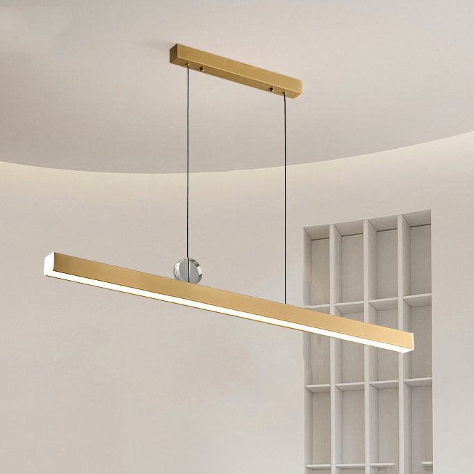 Contemporary Kitchen Pendant Light Linear Island Lighting Fixture Metal 1 Light