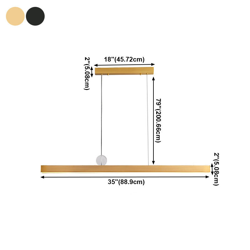 Zeitgenössische Küche Anhänger linear linearinselbeleuchtung Metall 1 Licht