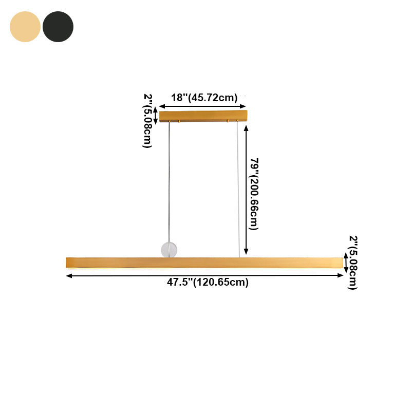Zeitgenössische Küche Anhänger linear linearinselbeleuchtung Metall 1 Licht