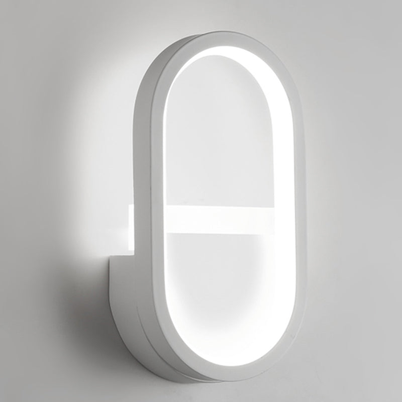Metal Oval Shape Wall Lighting Modern 1-Light Wall Mounted Light Fixture