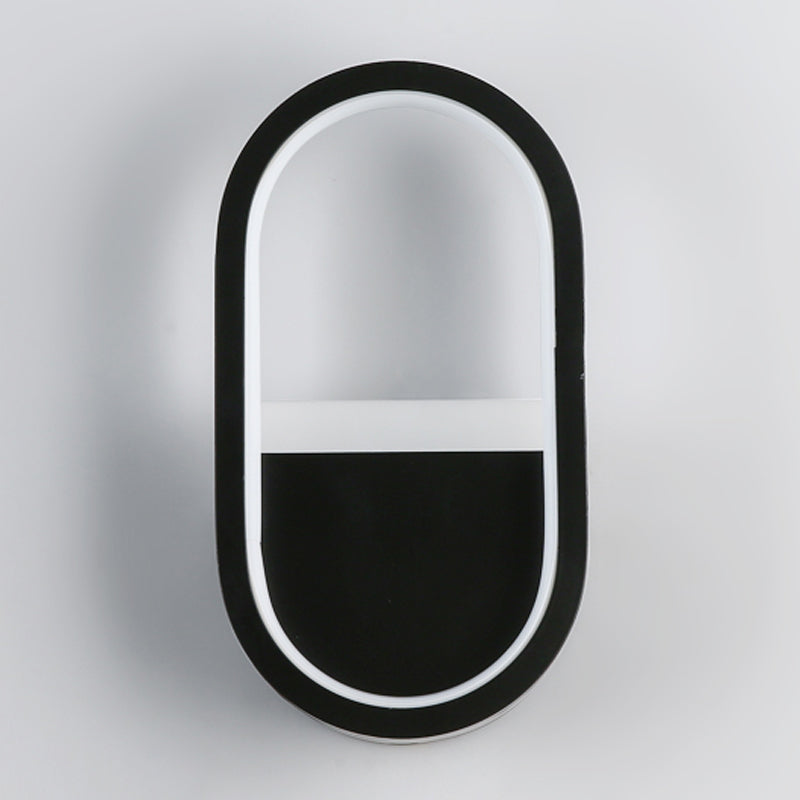 Metal Oval Shape Wall Lighting Modern 1-Light Wall Mounted Light Fixture