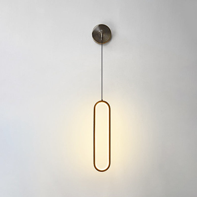 Metal Oval Shape Wall Lighting Modern 1-Light Wall Mounted Light Fixture