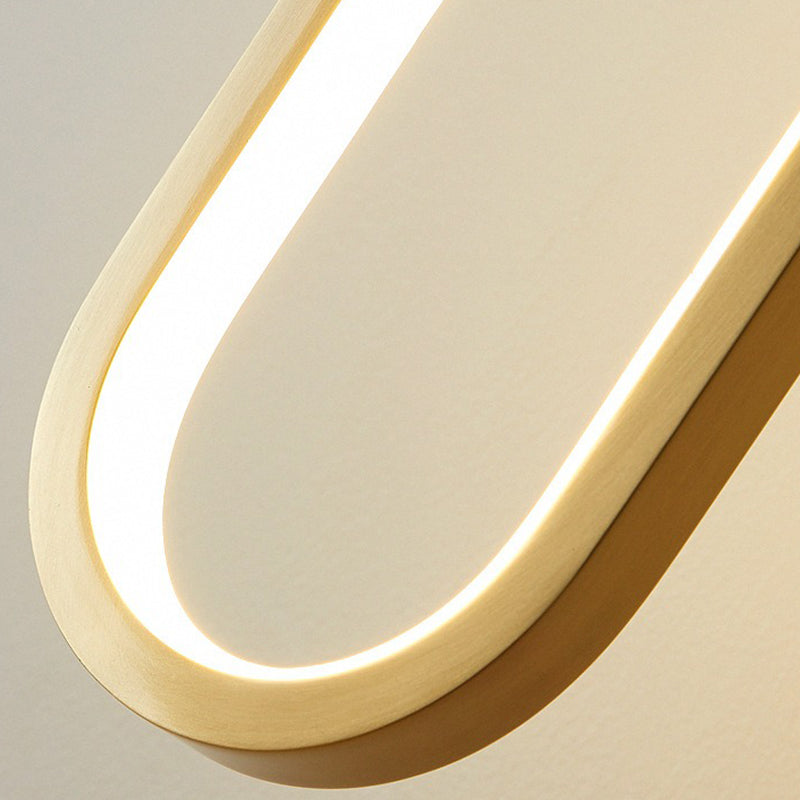 Metal Oval Shape Wall Lighting Modern 1-Light Wall Mounted Light Fixture