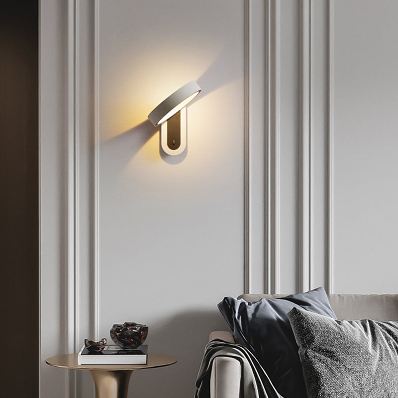 Metall runde Formwandbeleuchtung moderne 1-Licht-Wandleuchte im grauen Finish