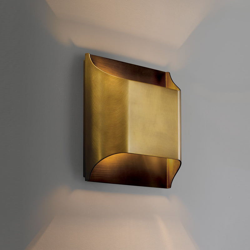 Moderner Stil Geometrischer Wandmontaglampe Metall 1 Lichtwandbeleuchtungsideen im goldenen Finish