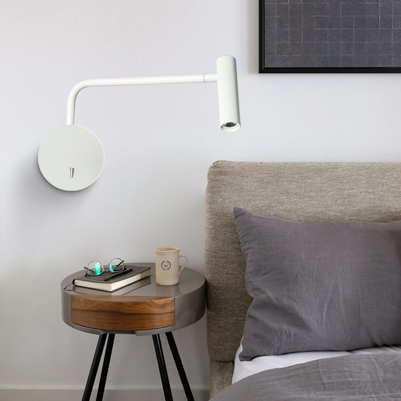 Moderne Stilzylinderwandmontagelampe Metall 1 Leicht Wandmontage Lesellichter