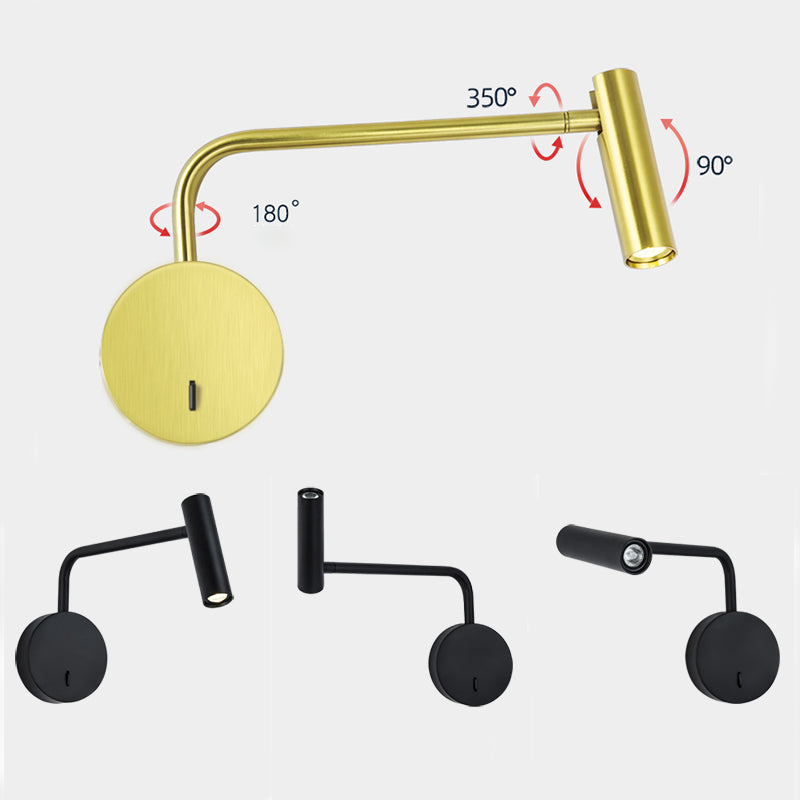Moderne Stilzylinderwandmontagelampe Metall 1 Leicht Wandmontage Lesellichter