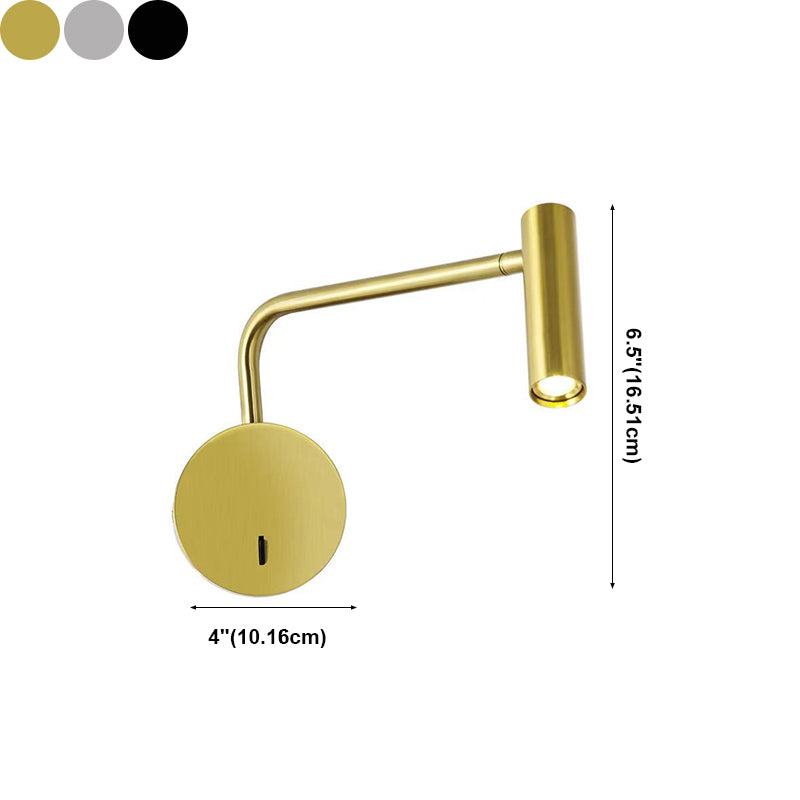 Moderne Stilzylinderwandmontagelampe Metall 1 Leicht Wandmontage Lesellichter