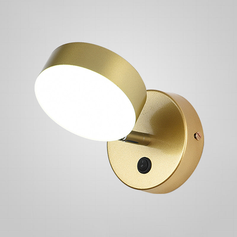 Moderne Stilzylinderwandmontage Lampe Metall 1 Lichtwandbeleuchtung Armaturen