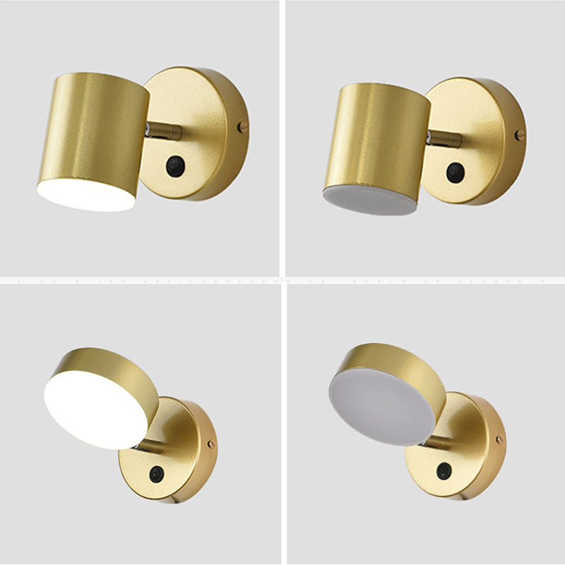Moderne Stilzylinderwandmontage Lampe Metall 1 Lichtwandbeleuchtung Armaturen