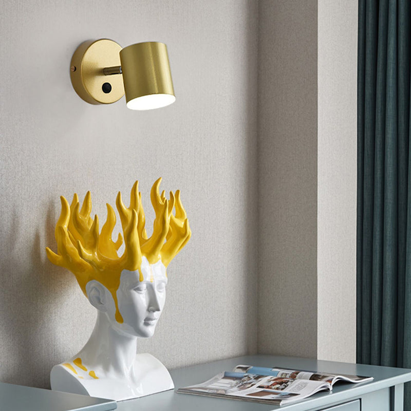 Moderne Stilzylinderwandmontage Lampe Metall 1 Lichtwandbeleuchtung Armaturen