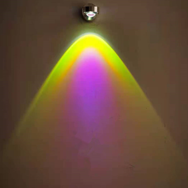 Modern Style Ball Wall Mounted Lamp Metal 1 Light Wall Lighting Ideas in Silver