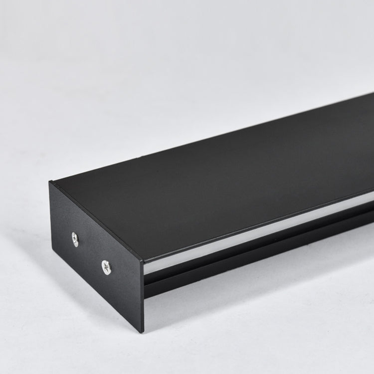 1 Light Linear Shape Wall Lighting Modern Style Metal Wall Light Sconce in Black