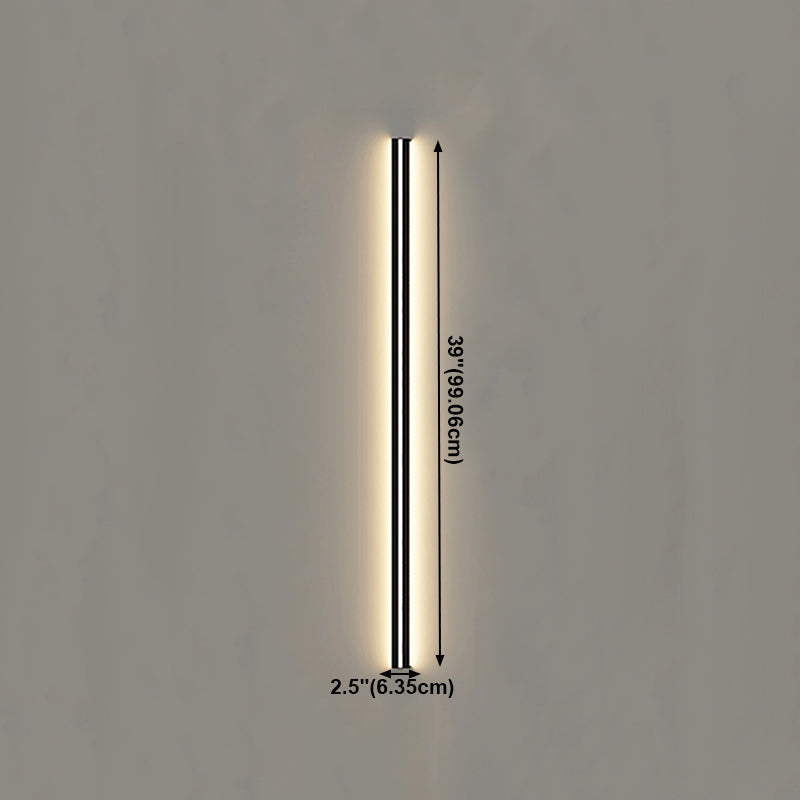 1 Light Linear Shape Wall Lighting Modern Style Metal Wall Light Sconce in Black