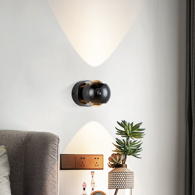 Kugelform Metallwandbeleuchtung moderner Stil 2 Leuchten Wandmontierte Beleuchtung