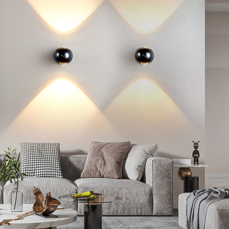 Kugelform Metallwandbeleuchtung moderner Stil 2 Leuchten Wandmontierte Beleuchtung