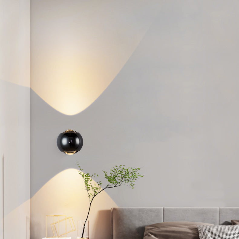 Kugelform Metallwandbeleuchtung moderner Stil 2 Leuchten Wandmontierte Beleuchtung