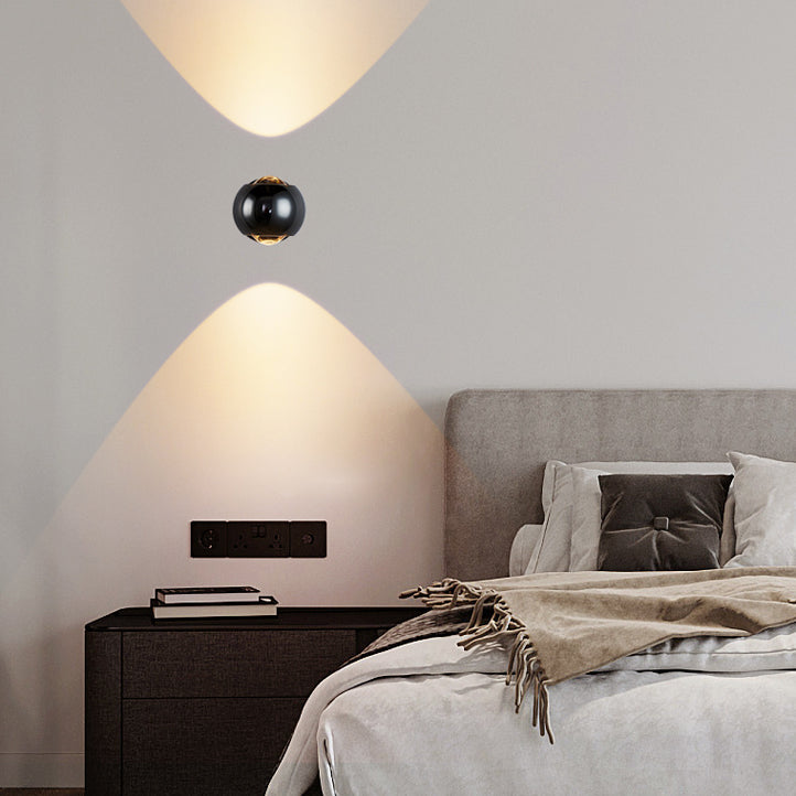 Kugelform Metallwandbeleuchtung moderner Stil 2 Leuchten Wandmontierte Beleuchtung