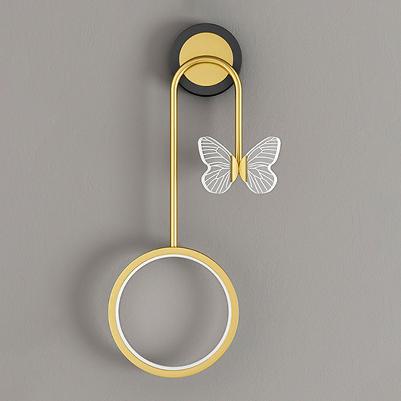 Runde Form 2 Lichter Metallwandbeleuchtung moderner Wandmontagebeleuchtung in Gold