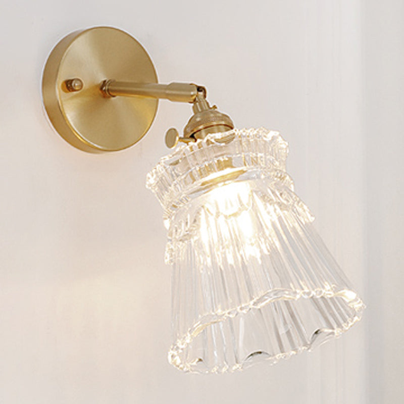 Luci di applique a parete svasata in vetro Stile industriale 1 lampade a parete leggera