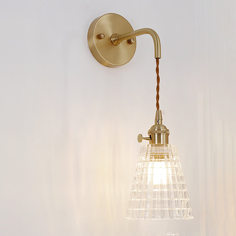 Luci di applique a parete svasata in vetro Stile industriale 1 lampade a parete leggera