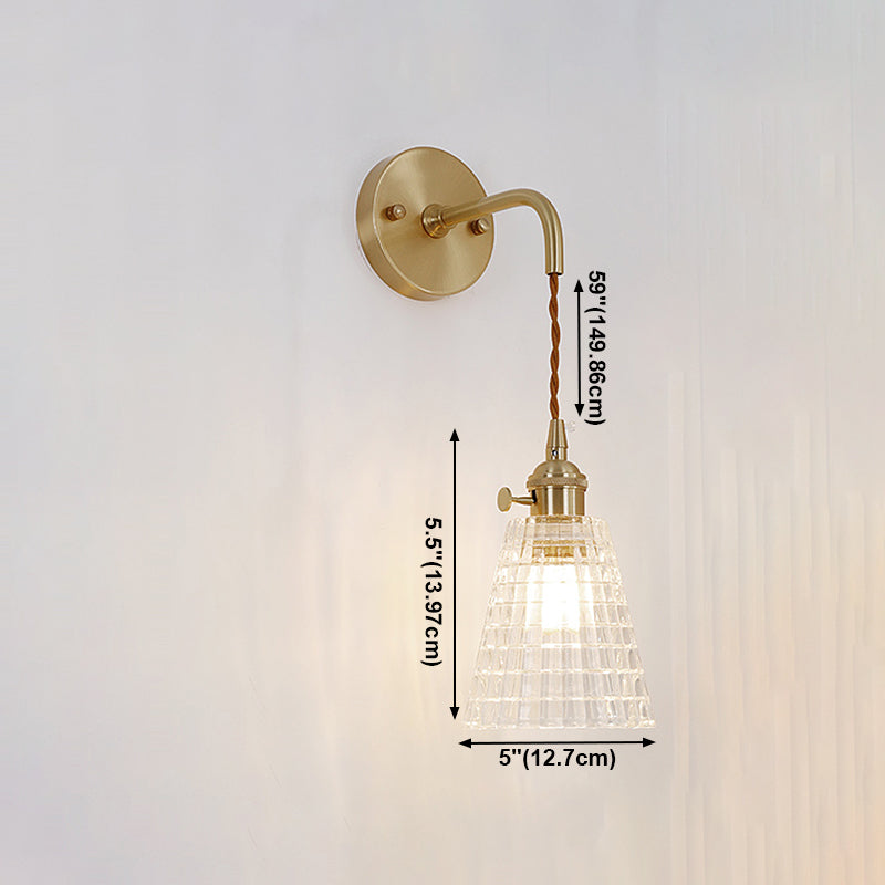 Luci di applique a parete svasata in vetro Stile industriale 1 lampade a parete leggera