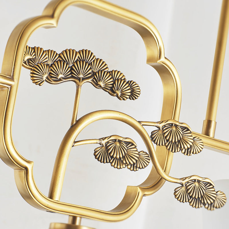 Luminaires d'éclairage de l'île du cylindre moderne Verre 3 Éclairage pendentif léger en or